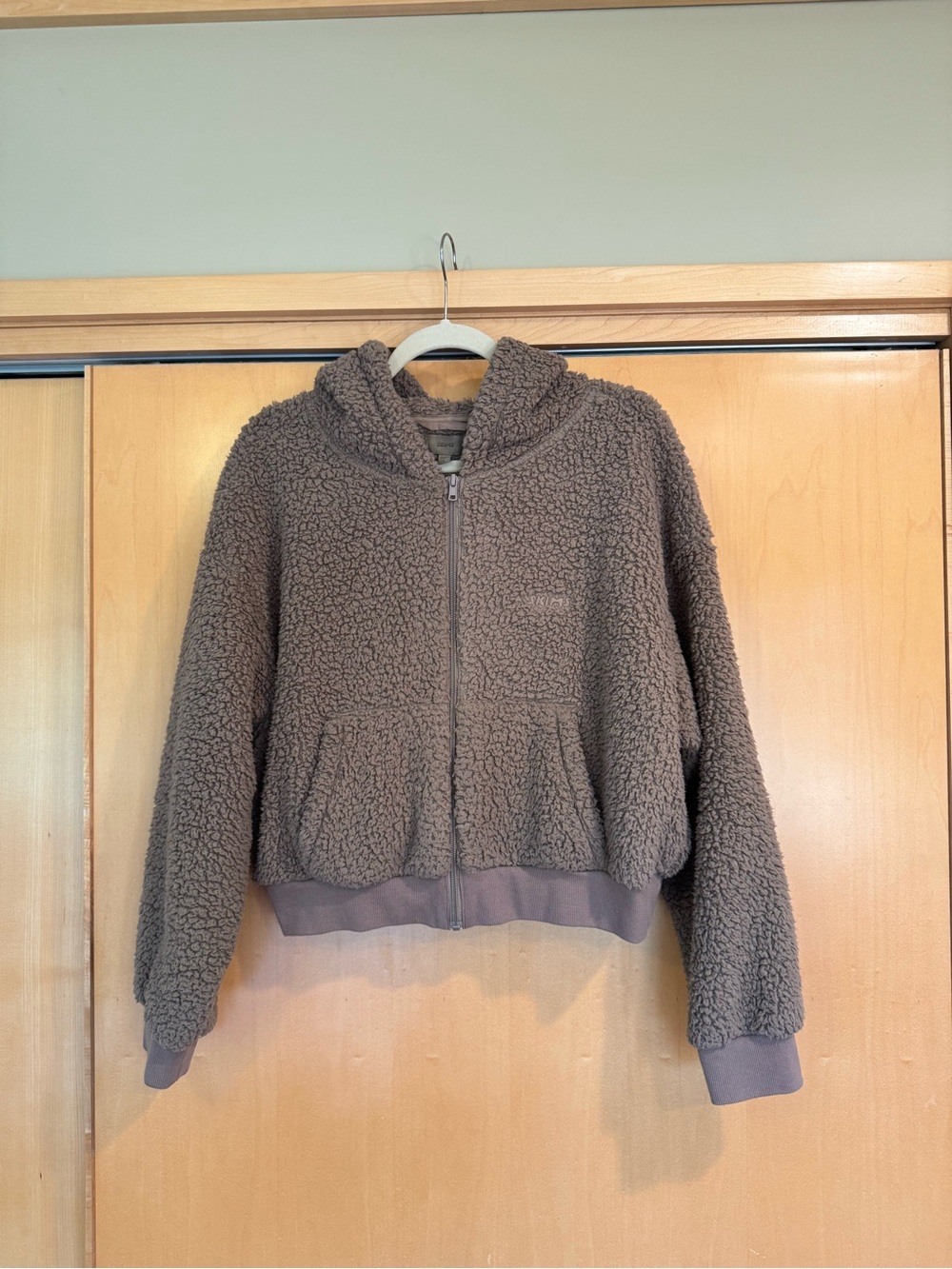 SKIMS Teddy Full Zip Hoodie in Brown